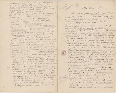 Lettre de Félicien Rops à [Léon] Dommartin. s.l., 0000/00/00. Bruxelles, Bibliothèque royale de Belgique, II/6655/468/160