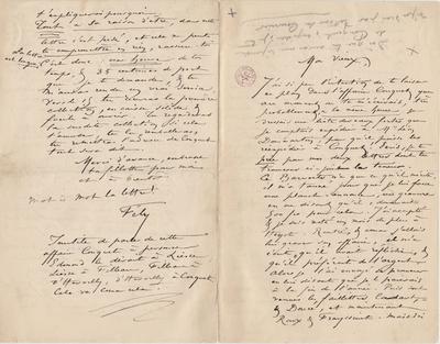 Lettre de Félicien Rops à [Léon] [Dommartin]. s.l., 0000/00/00. Bruxelles, Bibliothèque royale de Belgique, II/6655/468/162