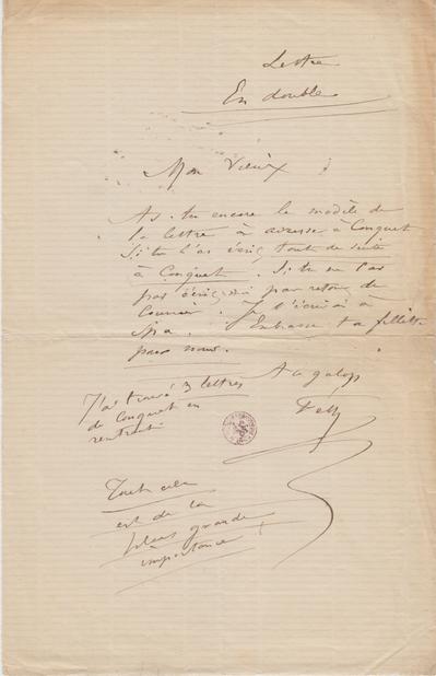 Lettre de Félicien Rops à [Léon] [Dommartin]. s.l., 0000/00/00. Bruxelles, Bibliothèque royale de Belgique, II/6655/468/169