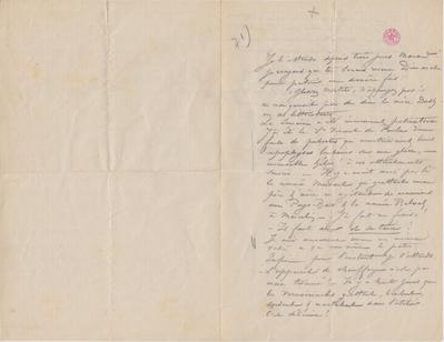 Lettre de Félicien Rops à [Léon] [Dommartin]. s.l., 1871/00/00. Bruxelles, Bibliothèque royale de Belgique, II/6655/468/28