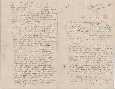 Lettre de Félicien Rops à Léon [Dommartin]. [Paris], 1874/00/00. Bruxelles, Bibliothèque royale de Belgique, II/6655/468/59