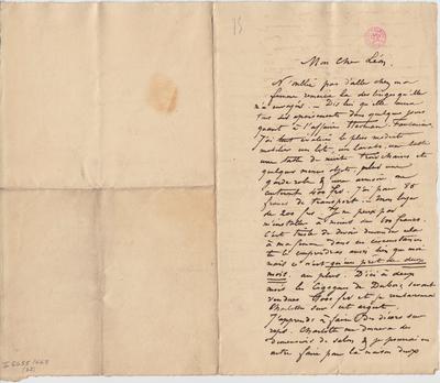 Lettre de Félicien Rops à Léon [Dommartin]. s.l., 1875/00/00. Bruxelles, Bibliothèque royale de Belgique, II/6655/468/62