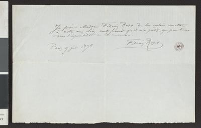 Lettre de Félicien Rops à [Charlotte] [Polet de Faveaux]. Paris, 1875/06/09. Bruxelles, Bibliothèque royale de Belgique, II/6655/468/63