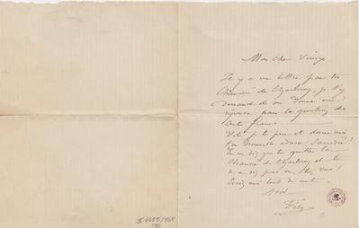 Lettre de Félicien Rops à [Léon?] [Dommartin?]. s.l., 0000/00/00. Bruxelles, Bibliothèque royale de Belgique, II/6655/468/80