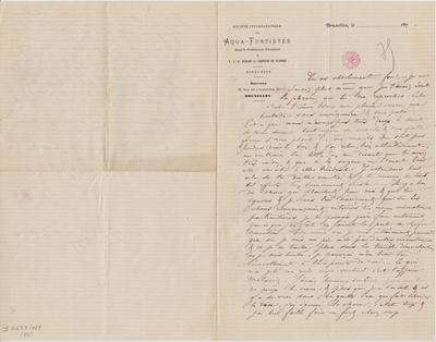 Lettre de Félicien Rops à [Léon] [Dommartin]. s.l., 1875/00/00. Bruxelles, Bibliothèque royale de Belgique, II/6655/468/84