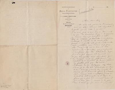 Lettre de Félicien Rops à Léon [Dommartin]. s.l., 0000/00/00. Bruxelles, Bibliothèque royale de Belgique, II/6655/468/87