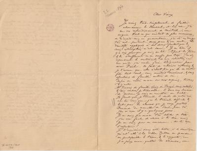 Lettre de Félicien Rops à [Léon?] [Dommartin?]. s.l., 1876/03/22. Bruxelles, Bibliothèque royale de Belgique, II/6655/468/91