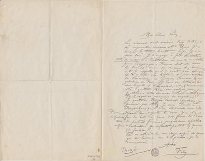 Lettre de Félicien Rops à Léon [Dommartin]. Mettet, 0000/00/00. Bruxelles, Bibliothèque royale de Belgique, II/6655/469/13