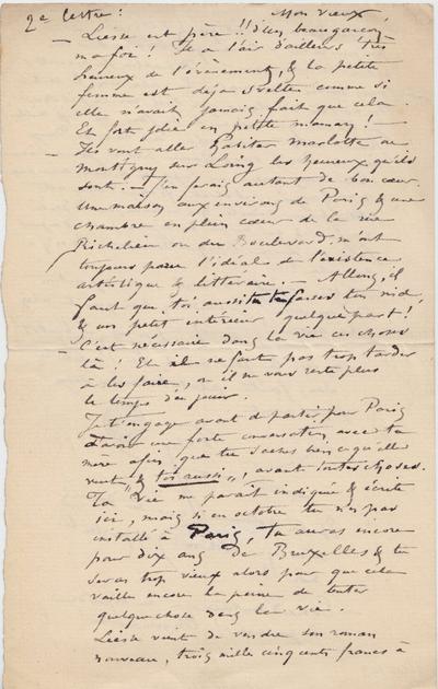Lettre de Félicien Rops à [Léon] [Dommartin]. s.l., 0000/00/00. Bruxelles, Bibliothèque royale de Belgique, II/6655/469/17