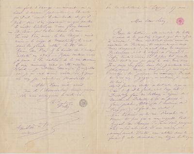 Lettre de Félicien Rops à Léon [Dommartin]. Mettet, 0000/03/17. Bruxelles, Bibliothèque royale de Belgique, II/6655/469/18