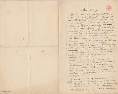 Lettre de Félicien Rops à [Léon] [Dommartin]. s.l., 0000/00/00. Bruxelles, Bibliothèque royale de Belgique, II/6655/469/23