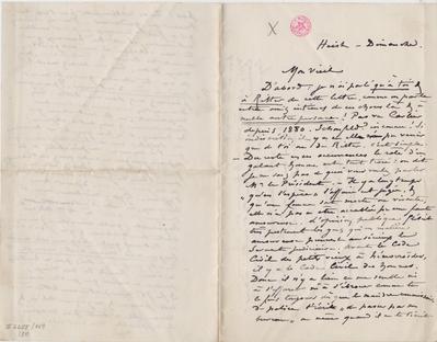 Lettre de Félicien Rops à [Léon] [Dommartin]. Heyst, 0000/00/00. Bruxelles, Bibliothèque royale de Belgique, II/6655/469/27