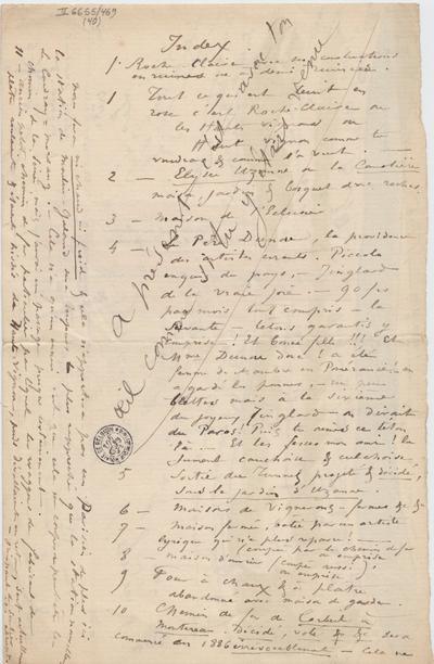 Lettre de Félicien Rops à [Léon] [Dommartin]. s.l., 0000/00/00. Bruxelles, Bibliothèque royale de Belgique, II/6655/469/40