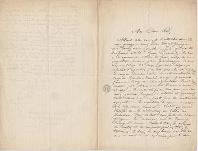 Lettre de Félicien Rops à Léon [Dommartin]. s.l., 0000/00/00. Bruxelles, Bibliothèque royale de Belgique, II/6655/469/46