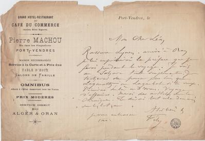 Lettre de Félicien Rops à Léon [Dommartin]. s.l., [1888]/[12]/00. Bruxelles, Bibliothèque royale de Belgique, II/6655/469/48