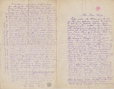 Lettre de Félicien Rops à [Léon?] [Dommartin?]. s.l., 0000/00/00. Bruxelles, Bibliothèque royale de Belgique, II/6655/469/55