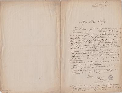 Lettre de Félicien Rops à [Léon?] [Dommartin?]. Heyst, 0000/00/00. Bruxelles, Bibliothèque royale de Belgique, II/6655/469/58
