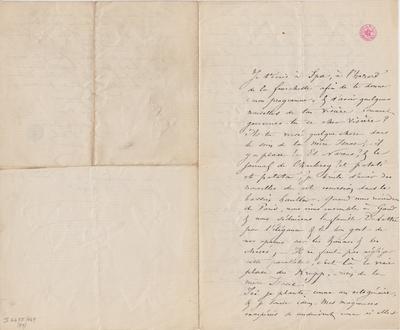 Lettre de Félicien Rops à [Léon] [Dommartin]. s.l., 0000/00/00. Bruxelles, Bibliothèque royale de Belgique, II/6655/469/59