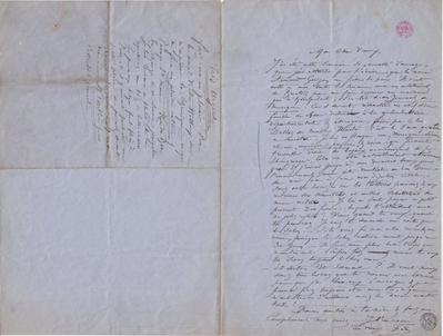 Lettre au verso d'un imprimé de Félicien Rops à [Léon] [Dommartin]. s.l., 0000/00/00. Bruxelles, Bibliothèque royale de Belgique, II/6655/469/67