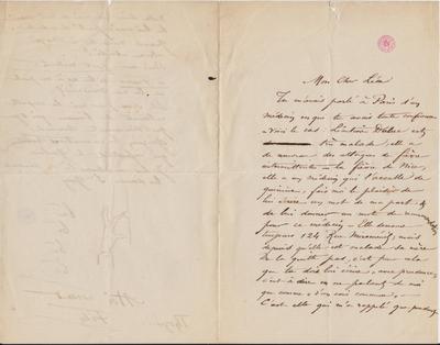 Lettre de Félicien Rops à Léon [Dommartin]. Mettet, 0000/00/00. Bruxelles, Bibliothèque royale de Belgique, II/6655/469/69