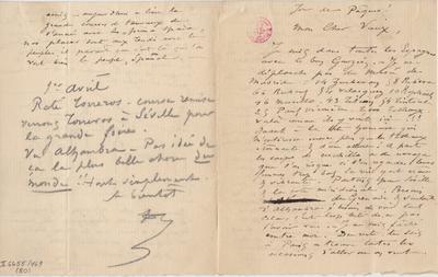 Lettre de Félicien Rops à [Léon?] [Dommartin?]. s.l., 0000/00/00. Bruxelles, Bibliothèque royale de Belgique, II/6655/469/80