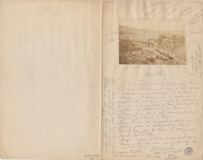 Lettre avec collage d'une photographie de Félicien Rops à [Léon?] [Dommartin?]. Monaco, 0000/00/00. Bruxelles, Bibliothèque royale de Belgique, II/6655/469/83