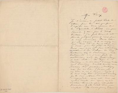 Lettre de Félicien Rops à [Léon?] [Dommartin?]. s.l., 0000/00/00. Bruxelles, Bibliothèque royale de Belgique, II/6655/469/93