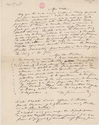 Lettre de Félicien Rops à [léon?] [Dommartin?]. s.l., 0000/00/00. Bruxelles, Bibliothèque royale de Belgique, II/6655/469/94