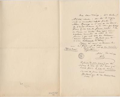 Lettre de Félicien Rops à [Léon?] [Dommartin?]. s.l., 0000/00/00. Bruxelles, Bibliothèque royale de Belgique, II/6655/469/96