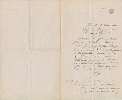 Lettre de Félicien Rops à [Léon] [Dommartin]. s.l., 0000/00/00. Bruxelles, Bibliothèque royale de Belgique, II/6655/470/100