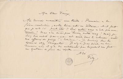 Lettre de Félicien Rops à [Léon ?] [Dommartin ?]. s.l., 0000/00/00. Bruxelles, Bibliothèque royale de Belgique, II/6655/470/125