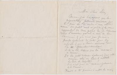 Lettre de Félicien Rops à Léon [Dommartin]. [Paris], 0000/00/00. Bruxelles, Bibliothèque royale de Belgique, II/6655/470/128