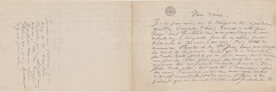 Lettre de Félicien Rops à [Léon] [Dommartin]. s.l., 1887/01/00. Bruxelles, Bibliothèque royale de Belgique, II/6655/470/133