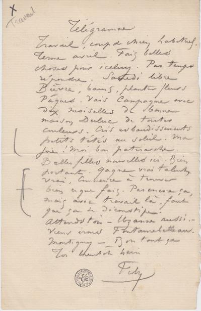 Lettre de Félicien Rops à [Léon ?] [Dommartin ?]. s.l., 0000/00/00. Bruxelles, Bibliothèque royale de Belgique, II/6655/470/136