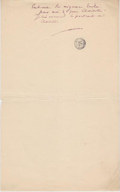 Fragment de Félicien Rops à [Léon] [Dommartin]. s.l., 0000/00/00. Bruxelles, Bibliothèque royale de Belgique, II/6655/470/3