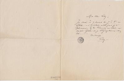 Lettre de Félicien Rops à Léon [Dommartin]. s.l., 0000/00/00. Bruxelles, Bibliothèque royale de Belgique, II/6655/470/34