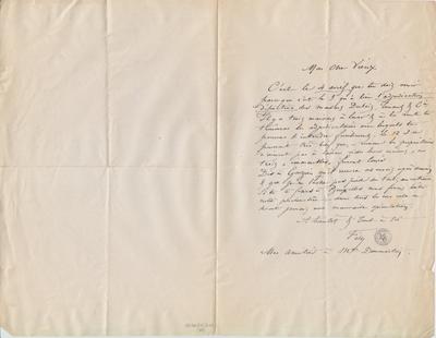Lettre de Félicien Rops à [Léon] [Dommartin]. s.l., 0000/00/00. Bruxelles, Bibliothèque royale de Belgique, II/6655/470/70