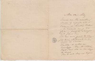 Lettre de Félicien Rops à Léon [Dommartin]. Paris, 0000/00/00. Bruxelles, Bibliothèque royale de Belgique, II/6655/470/88