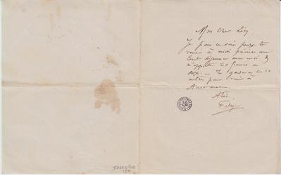 Lettre de Félicien Rops à Léon [Dommartin]. [Bruxelles], 0000/00/00. Bruxelles, Bibliothèque royale de Belgique, II/6655/470/89