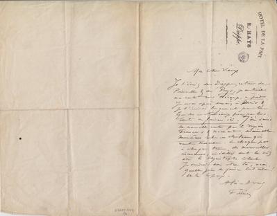 Lettre de Félicien Rops à [Léon] [Dommartin]. Dieppe, 0000/00/00. Bruxelles, Bibliothèque royale de Belgique, II/6655/470/96
