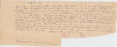 Lettre de Félicien Rops à [Jules] Destrée. s.l., 1893/07/11. Bruxelles, Bibliothèque royale de Belgique, II/6945/5