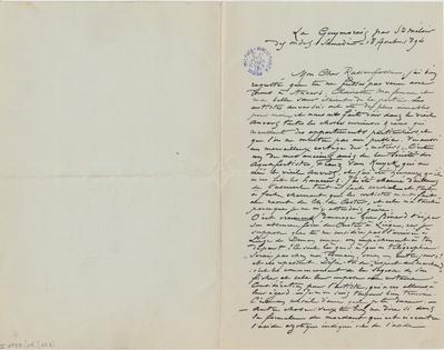 Lettre de Félicien Rops à [Armand] Rassenfosse. Saint-Méloir-des-Ondes, 1894/08/18. Bruxelles, Bibliothèque royale de Belgique, II/6957/19/152