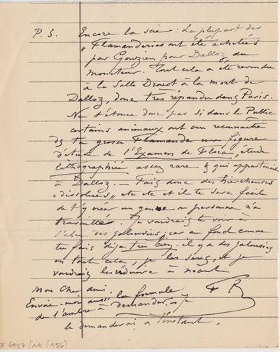 Lettre de Félicien Rops à [Armand] [Rassenfosse]. Corbeil-Essonnes, 1894/12/16. Bruxelles, Bibliothèque royale de Belgique, II/6957/19/157 et II/6957/19/156