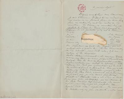 Lettre de Félicien Rops à [Armand] [Rassenfosse]. s.l., 1895/01/04. Bruxelles, Bibliothèque royale de Belgique, II/6957/19/161