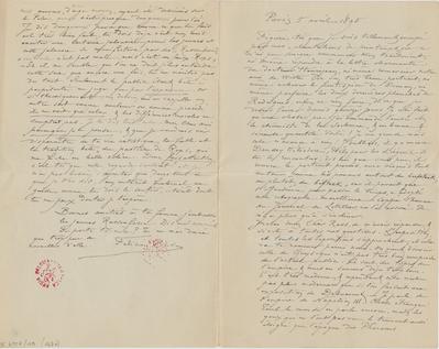 Lettre de Félicien Rops à [Armand] [Rassenfosse]. Paris, 1895/04/05. Bruxelles, Bibliothèque royale de Belgique, II/6957/19/167