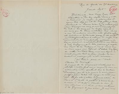 Lettre de Félicien Rops à [Armand] Rassenfosse. Paris, 1895/08/07. Bruxelles, Bibliothèque royale de Belgique, II/6957/19/171