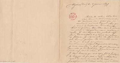 Lettre de Félicien Rops à [Armand] [Rassenfosse]. Hyères, 1897/01/05. Bruxelles, Bibliothèque royale de Belgique, II/6957/19/183