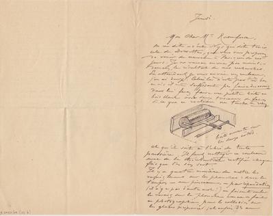 Lettre de Félicien Rops à Armand Rassenfosse. [Paris], 1889/10/10. Bruxelles, Bibliothèque royale de Belgique, II/6957/19/33