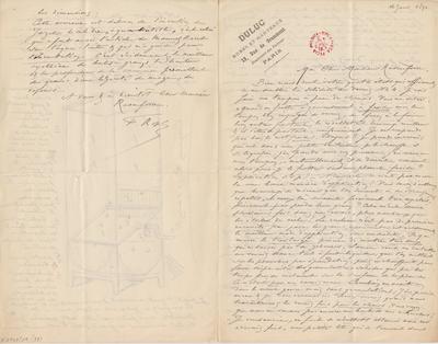 Lettre de Félicien Rops à [Armand] Rassenfosse. s.l., 1890/01/16. Bruxelles, Bibliothèque royale de Belgique, II/6957/19/37