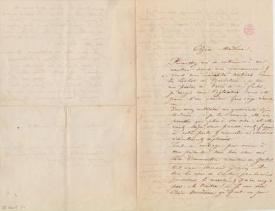 Lettre de Félicien Rops à [Caroline] Popp. Mettet, 1868/00/00. Bruxelles, Bibliothèque royale de Belgique, II/7005/1